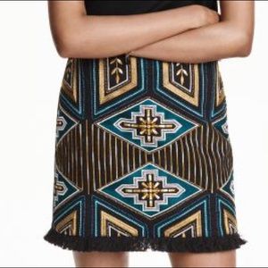 H&M Embroidered Skirt